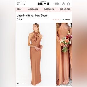 Show Me Your MuMu Copper Satin Midi Dress